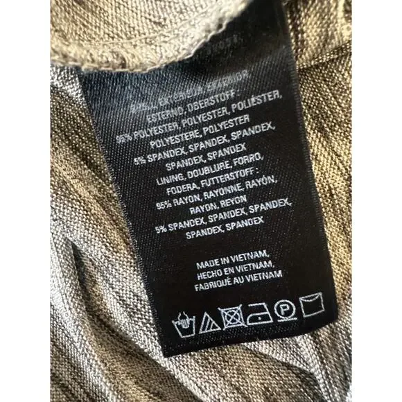 Maeve x Anthropologie Tamera Metallic Silver Shimmer Jersey Dress Faux Wrap XS - Picture 15 of 15